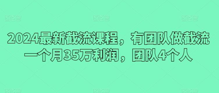 2024最新截流课程，有团队做截流一个月35万利润，团队4个人-悟空云赚AI