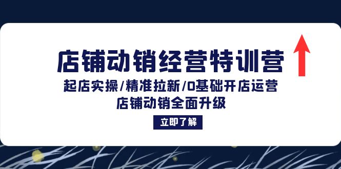 店铺动销经营特训营：起店实操/精准拉新/0基础开店运营/店铺动销全面升级-悟空云赚AI