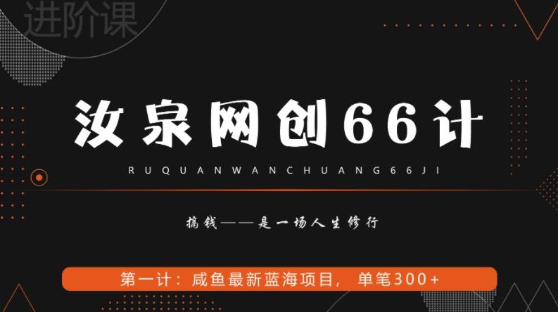 汝泉网创66计之第1计：闲鱼长期稳定项目，单笔变现300+-悟空云赚AI