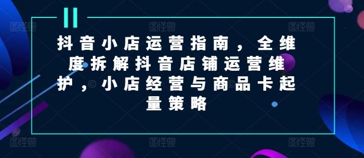 抖音小店运营指南，全维度拆解抖音店铺运营维护，小店经营与商品卡起量策略-悟空云赚AI