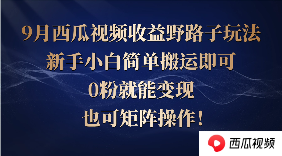 西瓜视频收益野路子玩法，新手小白简单搬运即可，0粉就能变现，也可矩…-悟空云赚AI