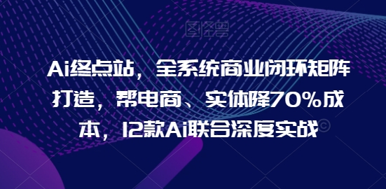 Ai终点站，全系统商业闭环矩阵打造，帮电商、实体降70%成本，12款Ai联合深度实战【0906更新】-悟空云赚AI