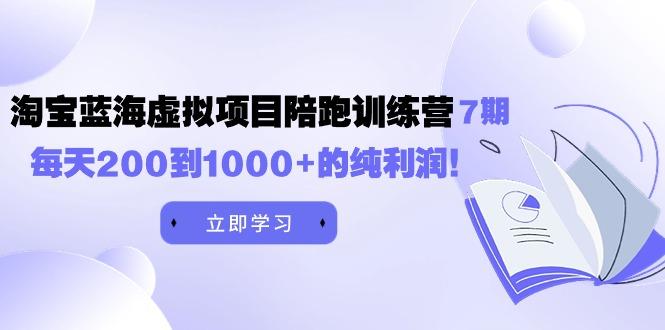 (9541期)黄岛主《淘宝蓝海虚拟项目陪跑训练营7期》每天200到1000+的纯利润-悟空云赚AI