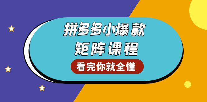 拼多多爆款矩阵课程：教你测出店铺爆款，优化销量，提升GMV，打造爆款群-悟空云赚AI