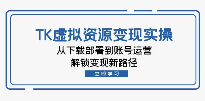 TK虚拟资料变现实操：从下载部署到账号运营，解锁变现新路径-悟空云赚AI