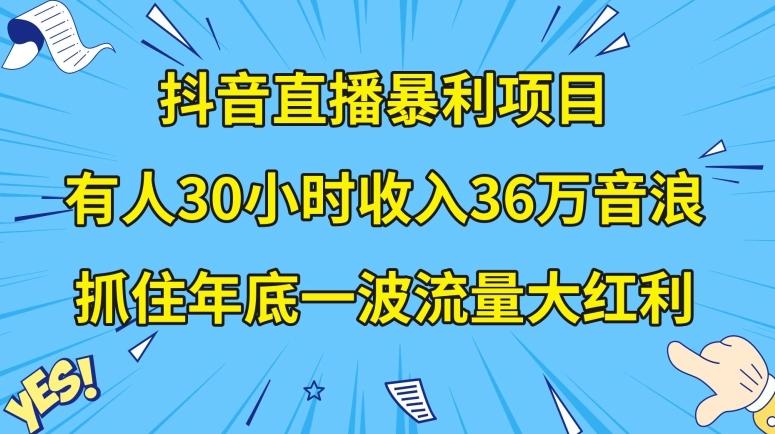 抖音直播暴利项目，有人30小时收入36万音浪，公司宣传片年会视频制作，抓住年底一波流量大红利【揭秘】-悟空云赚AI