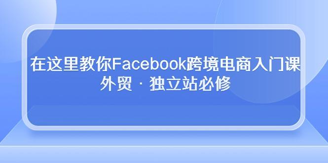 在这里教你Facebook跨境电商入门课，外贸·独立站必修-悟空云赚AI