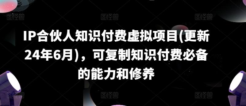 IP合伙人知识付费虚拟项目(更新24年6月)，可复制知识付费必备的能力和修养-悟空云赚AI