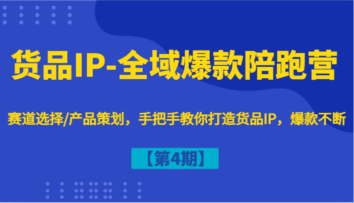 货品IP-全域爆款陪跑营【第4期】赛道选择/产品策划，手把手教你打造货品IP，爆款不断-悟空云赚AI