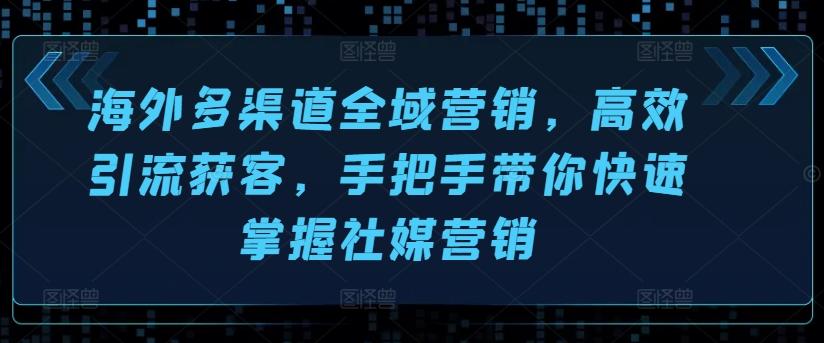 海外多渠道全域营销，高效引流获客，手把手带你快速掌握社媒营销-悟空云赚AI