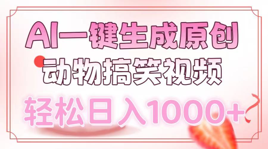 AI一键生成原创动物搞笑视频，轻松日入1000+-悟空云赚AI