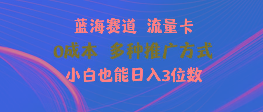 蓝海赛道 流量卡 0成本 小白也能日入三位数-悟空云赚AI