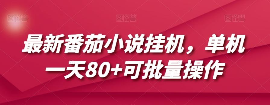 最新番茄小说挂机，单机一天80+可批量操作【揭秘】-悟空云赚AI