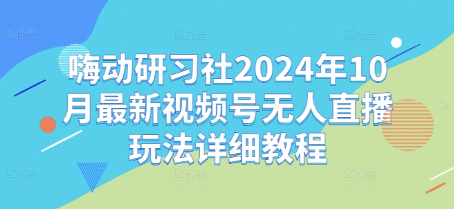 嗨动研习社2024年10月最新视频号无人直播玩法详细教程-悟空云赚AI