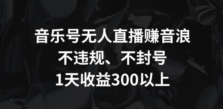 音乐号无人直播赚音浪，不违规、不封号，1天收益300+【揭秘】-悟空云赚AI