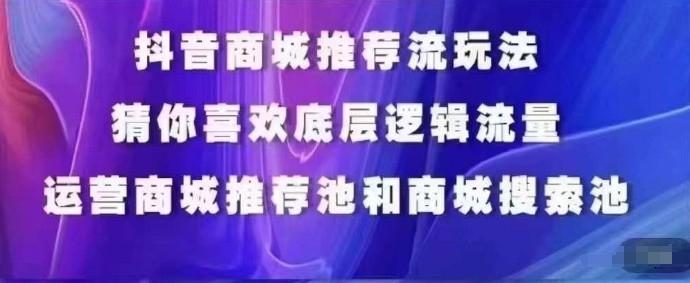 抖音商城运营课程，猜你喜欢入池商城搜索商城推荐人群标签覆盖-悟空云赚AI