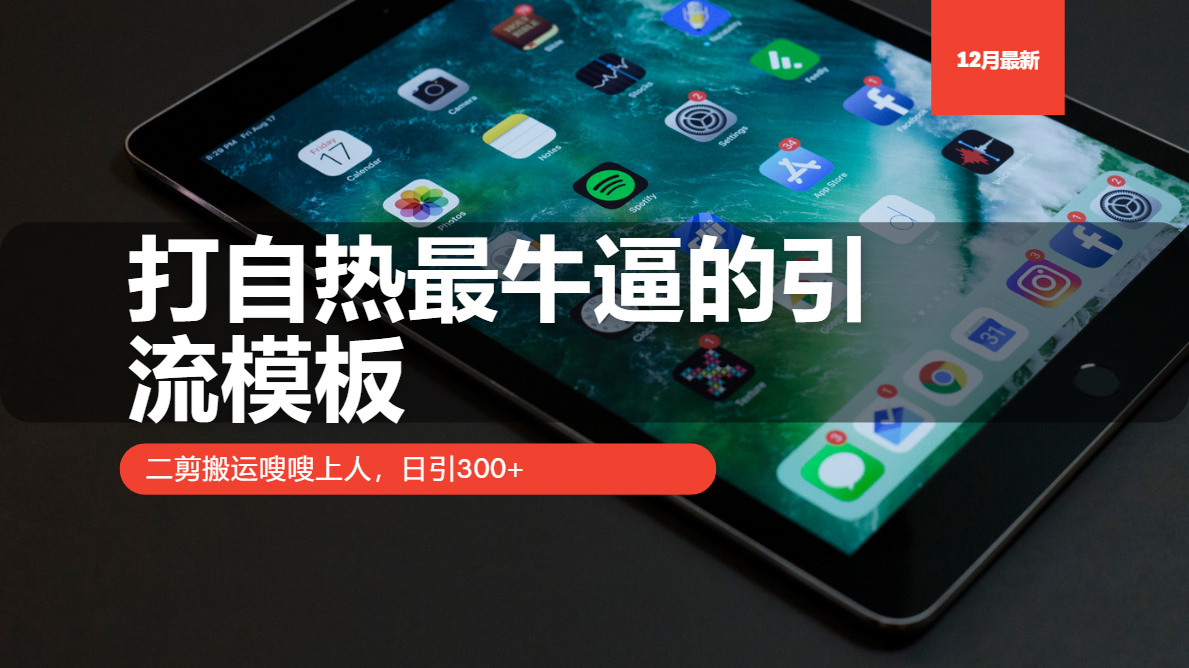 打自热最牛逼的引流模板，二剪搬运嗖嗖上人，日引300+-悟空云赚AI