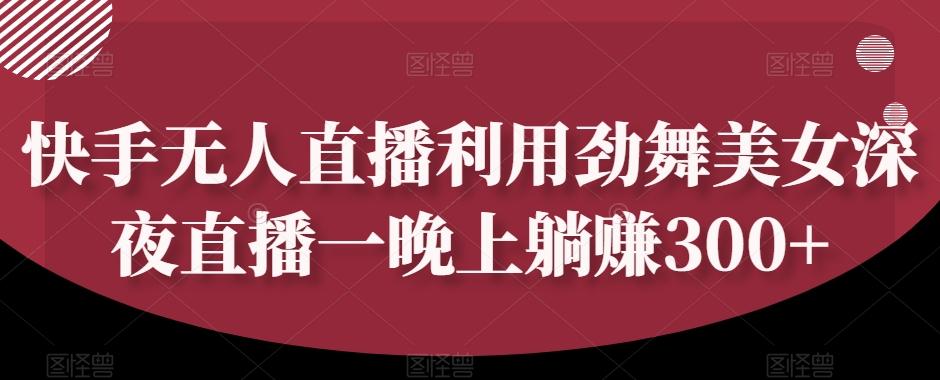 快手无人直播利用劲舞美女深夜直播一晚上躺赚300+-悟空云赚AI