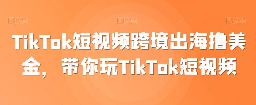 TikTok短视频跨境出海撸美金，带你玩TikTok短视频-悟空云赚AI