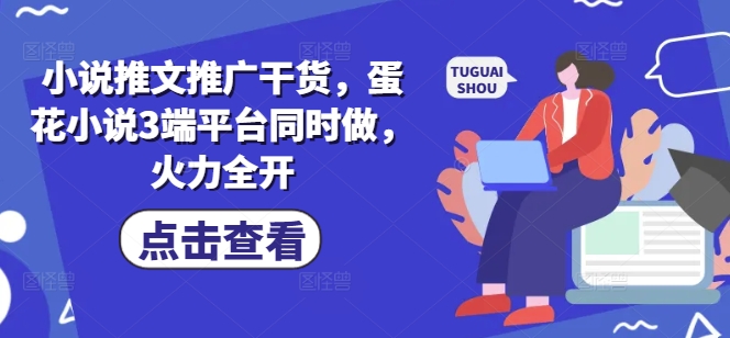 小说推文推广干货，蛋花小说3端平台同时做，火力全开-悟空云赚AI