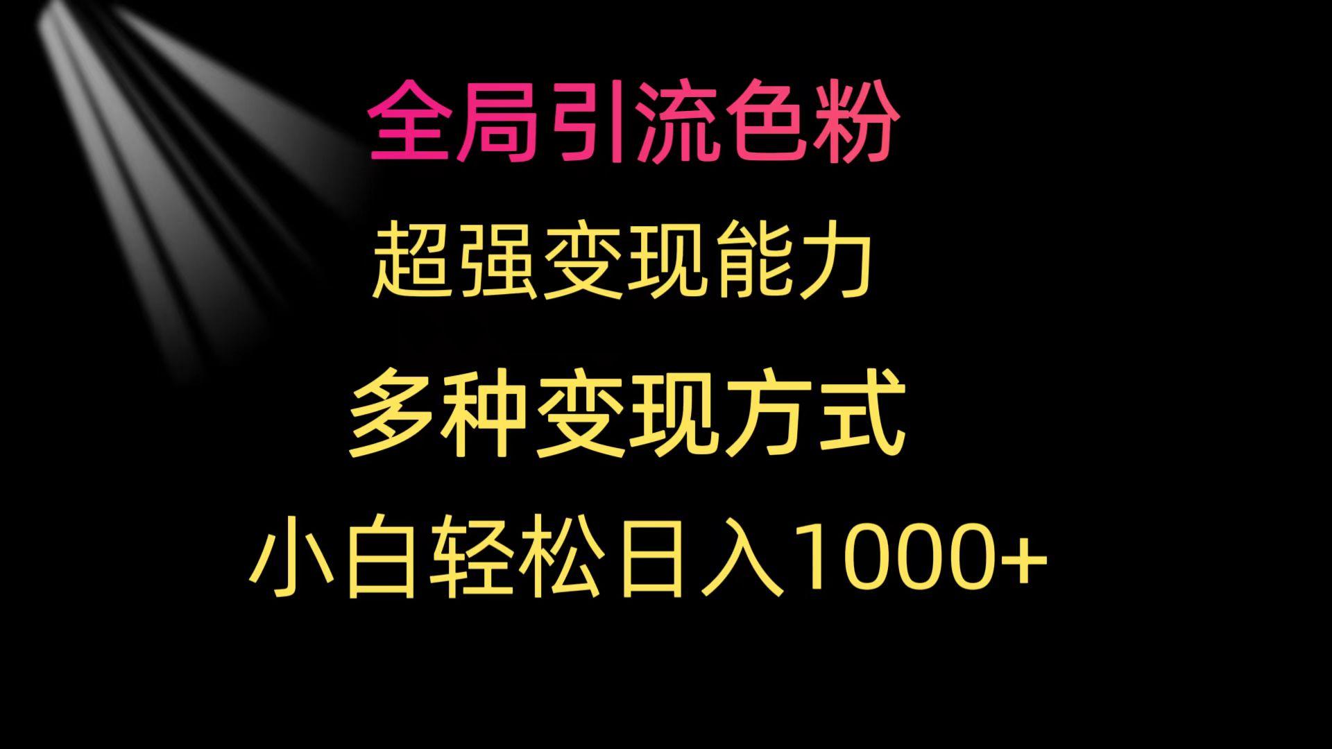 (9680期)全局引流色粉 超强变现能力 多种变现方式 小白轻松日入1000+-悟空云赚AI