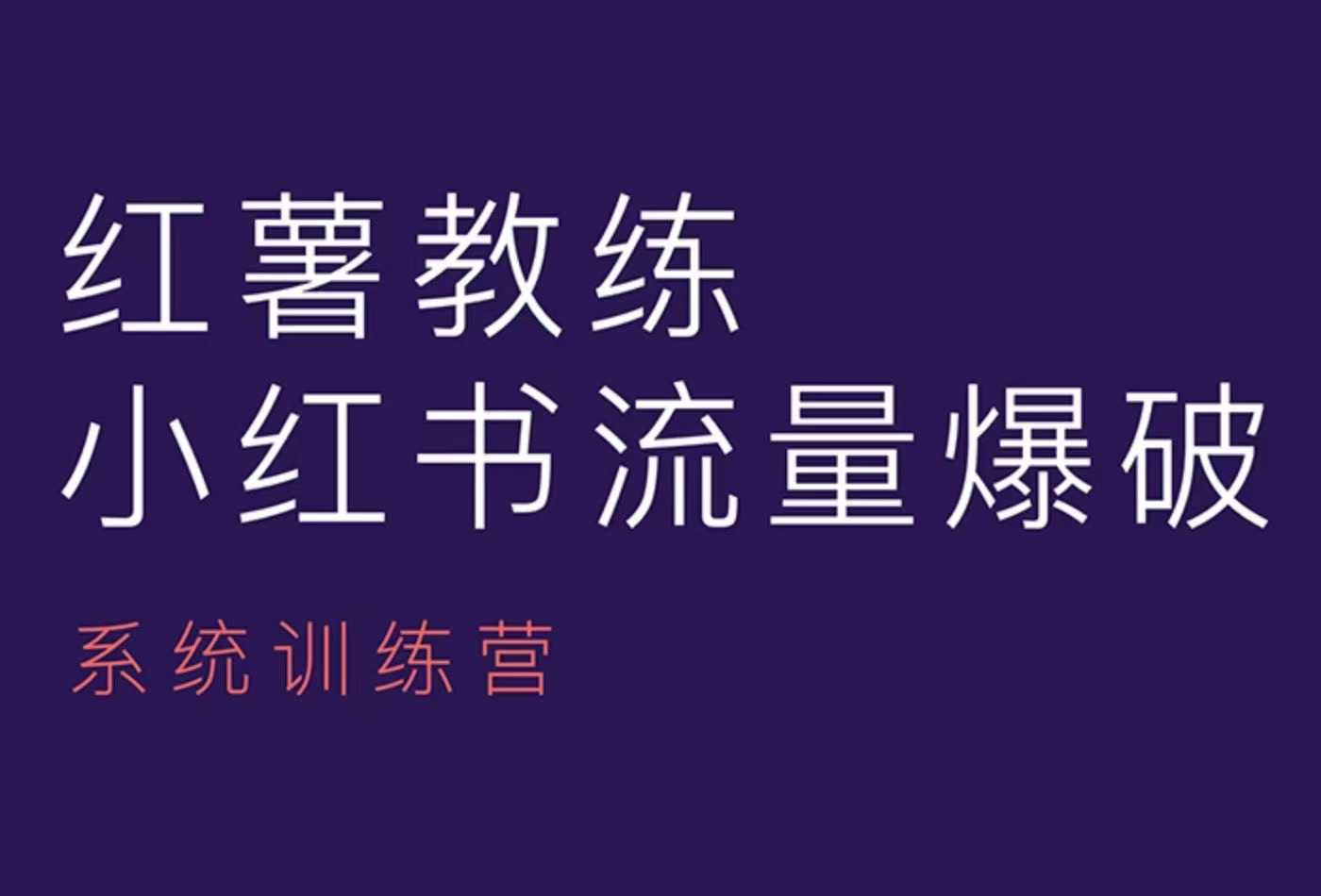 红薯教练-小红书内容运营课，小红书运营学习终点站-口袋创业家