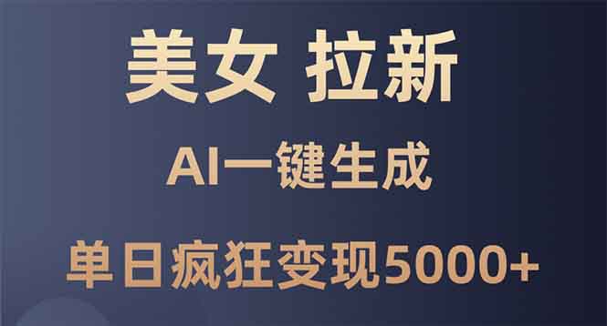 美女暴力拉新，通过AI一键生成，单日疯狂变现5000+，纯小白一学就会！-悟空云赚AI