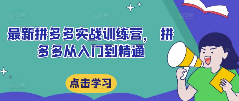 最新拼多多实战训练营， 拼多多从入门到精通-悟空云赚AI