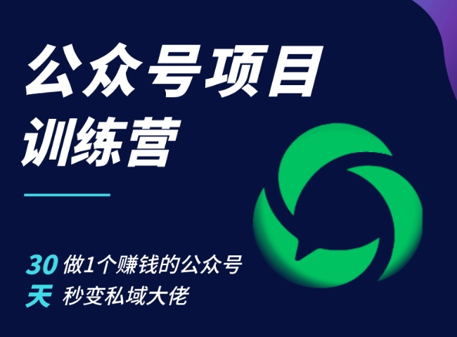 公众号项目训练营，30天做1个赚钱的公众号，秒变私域大佬-悟空云赚AI