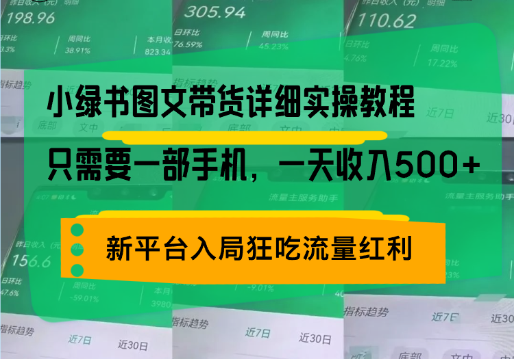 小绿书图文带货详细实操教程，只需要一部手机，一天收入500+，轻松变现-悟空云赚AI