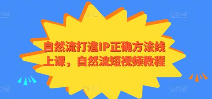 自然流打造IP正确方法线上课，自然流短视频教程-悟空云赚AI