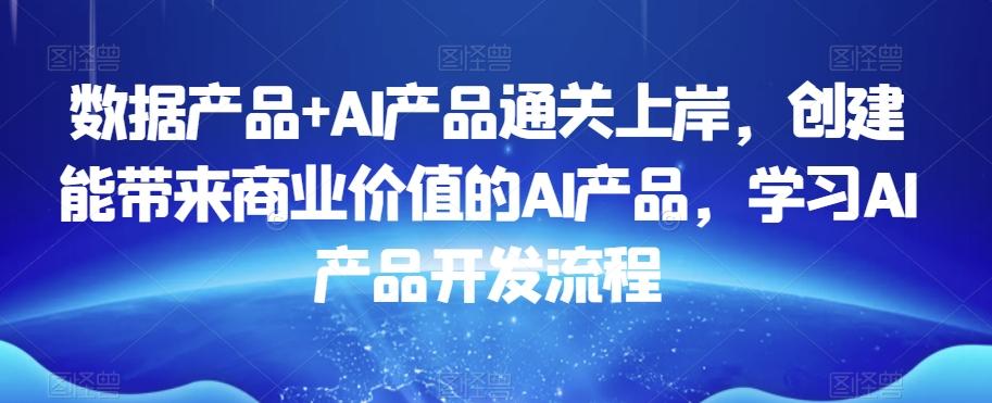 数据产品+AI产品通关上岸，创建能带来商业价值的AI产品，学习AI产品开发流程-悟空云赚AI