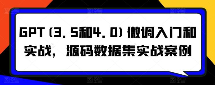 GPT(3.5和4.0)微调入门和实战，源码数据集实战案例-悟空云赚AI