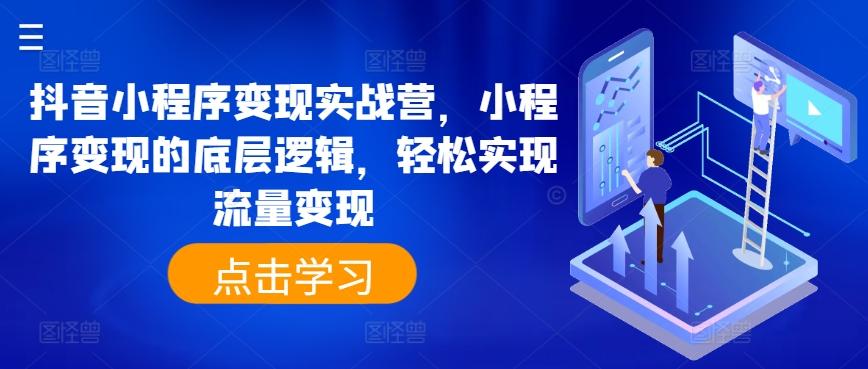 抖音小程序变现实战营，小程序变现的底层逻辑，轻松实现流量变现-悟空云赚AI