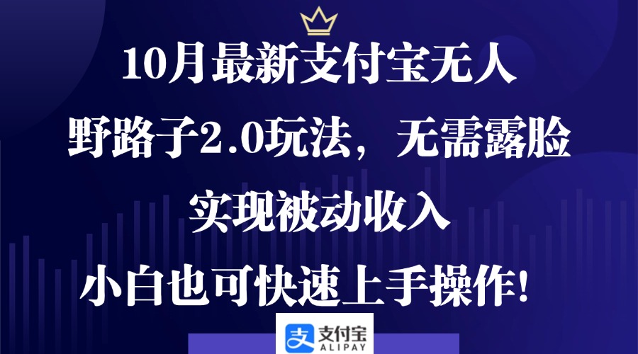 10月最新支付宝无人野路子2.0玩法，无需露脸，实现被动收入，小白也可…-悟空云赚AI