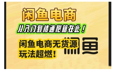 闲鱼电商实战课，从入门到精通秘籍在此，闲鱼电商无货源玩法超燃!-悟空云赚AI