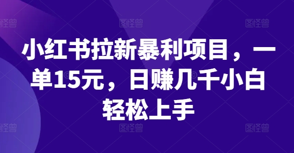 小红书拉新暴利项目，一单15元，日赚几千小白轻松上手【揭秘】-悟空云赚AI