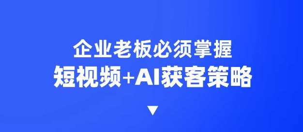 企业短视频AI获客霸屏流量课，6步短视频+AI突围法，3大霸屏抢客策略-悟空云赚AI