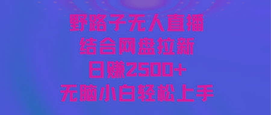 无人直播野路子结合网盘拉新，日赚2500+多平台变现，小白无脑轻松上手操作-悟空云赚AI