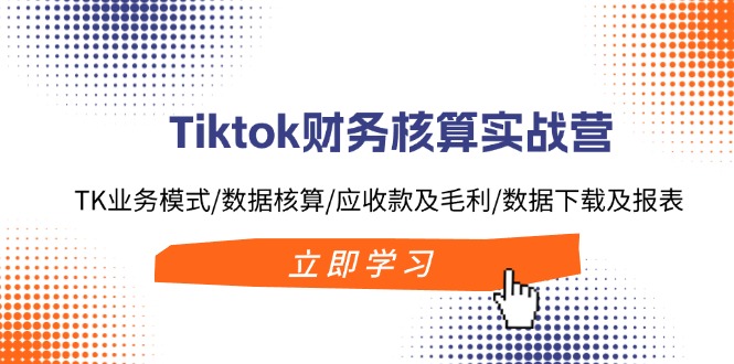 Tiktok财务核算实战营：TK业务模式/数据核算/应收款及毛利/数据下载及报表-悟空云赚AI