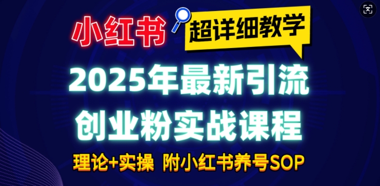 2025年最新小红书引流创业粉实战课程【超详细教学】小白轻松上手，月入1W+，附小红书养号SOP-悟空云赚AI