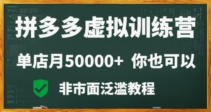 拼多多虚拟电商训练营月入30000+你也行，暴利稳定长久，副业首选-悟空云赚AI