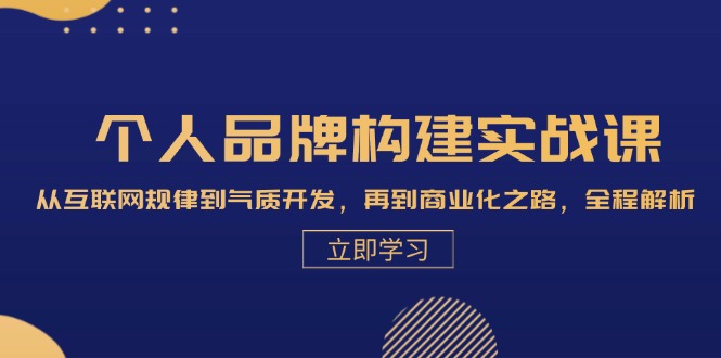 个人品牌构建实战课：从互联网规律到气质开发，再到商业化之路，全程解析-悟空云赚AI