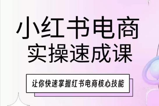 小红书电商实操速成课，让你快速掌握红书电商核心技能-悟空云赚AI