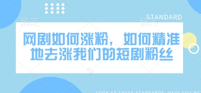网剧如何涨粉，如何精准地去涨我们的短剧粉丝-口袋创业家