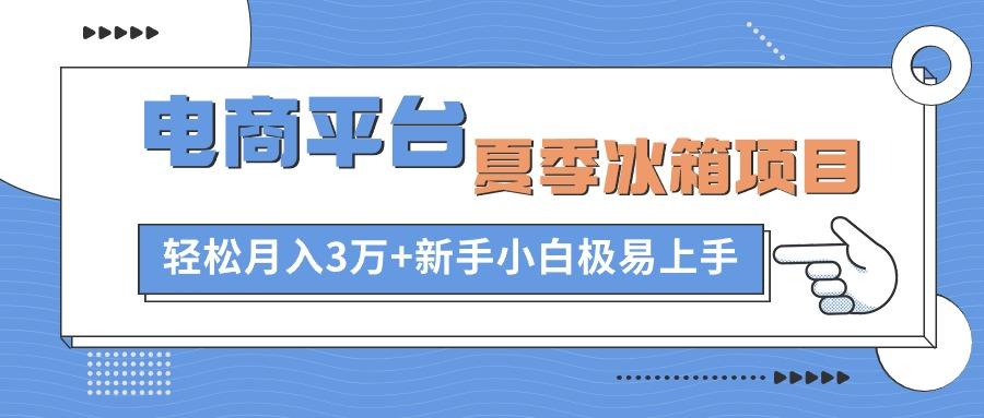 电商平台夏季冰箱项目，轻松月入3万+，新手小白极易上手-悟空云赚AI