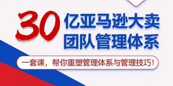 30亿亚马逊大卖团队管理体系，一套课，帮你重塑管理体系与管理技巧-悟空云赚AI