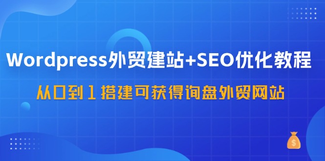 WordPress外贸建站+SEO优化教程，从0到1搭建可获得询盘外贸网站(57节课)-悟空云赚AI