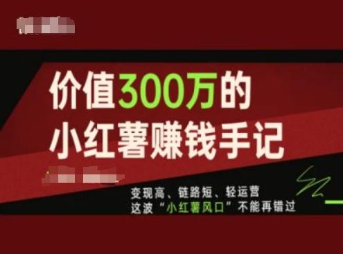 价值300万的小红书赚钱手记，变现高、链路短、轻运营，这波“小红薯风口”不能再错过-悟空云赚AI