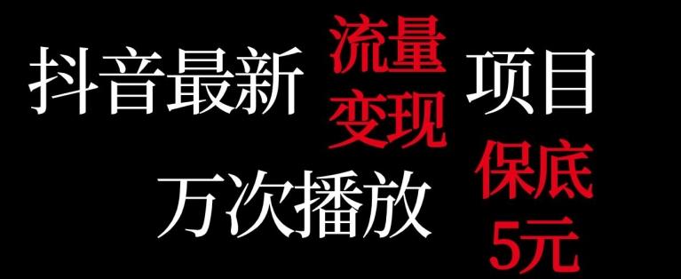 抖音流量变现，万次播放保底5元，额外收入-悟空云赚AI